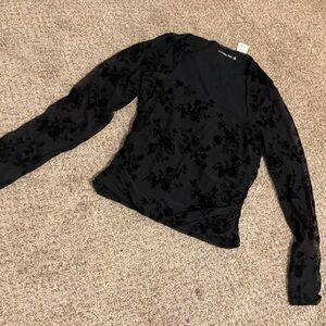 Abercrombie & Fitch Black Floral Blouse
